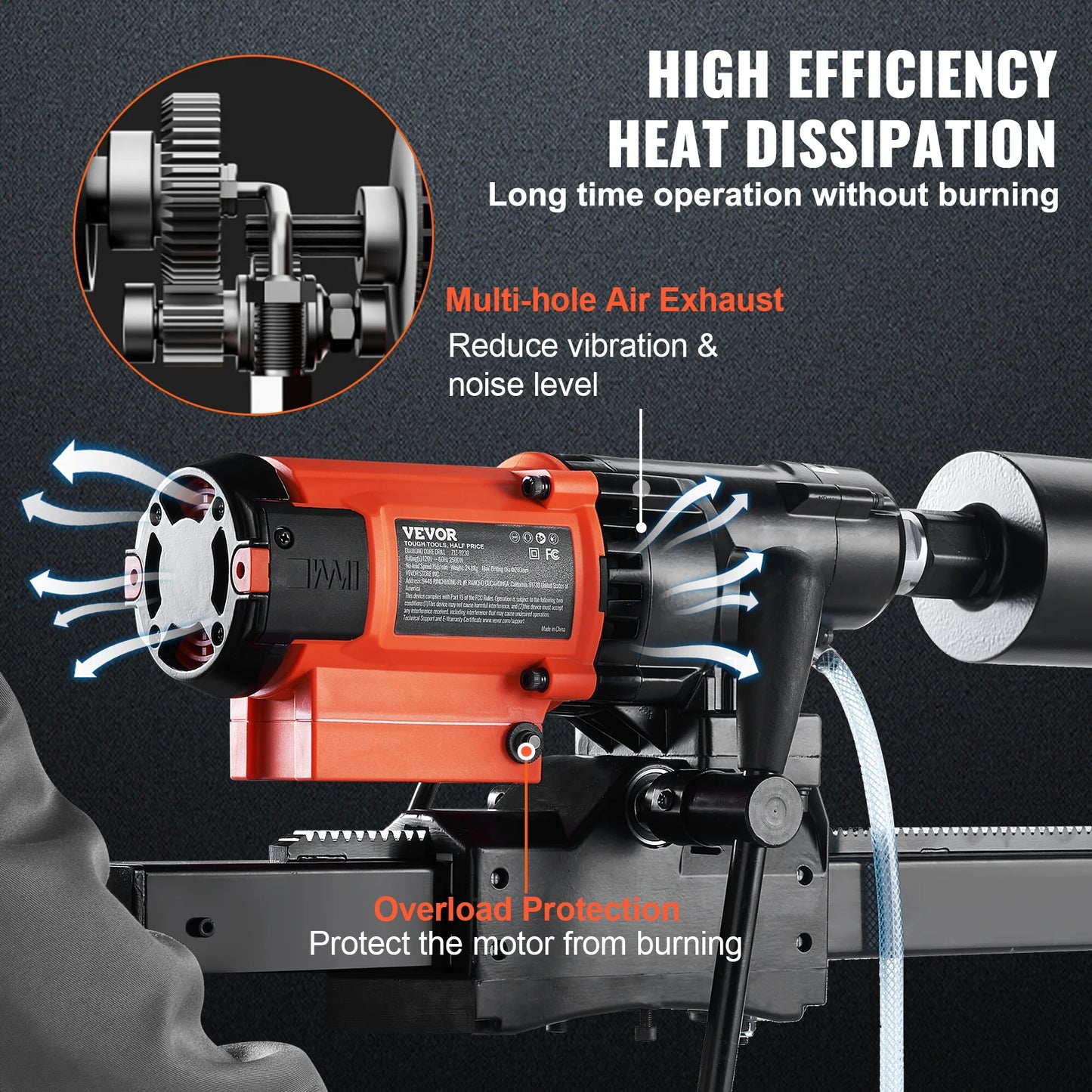 SucceBuy 3200W Wet Dry Diamond Core Drill Machine Concrete Drilling