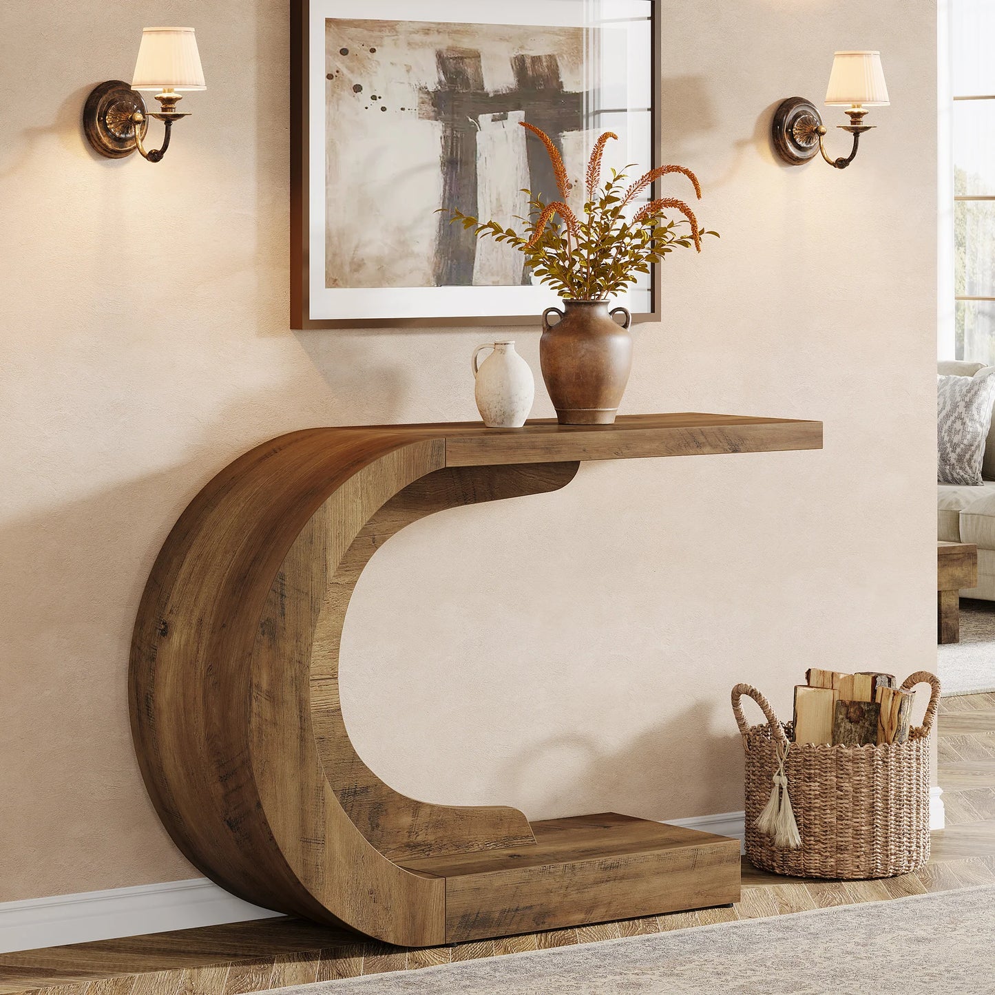 Tribesigns Mid Century Modern Console Table for Entryway and Living Room