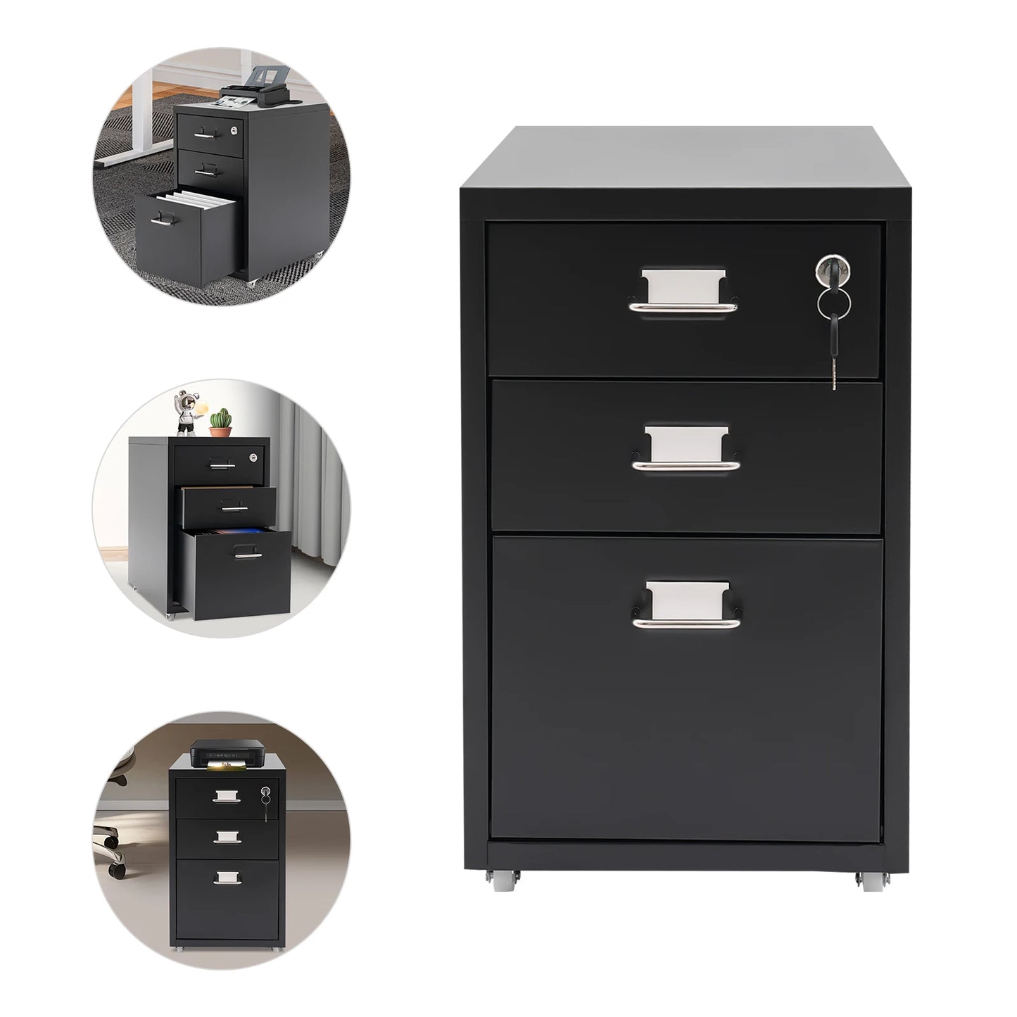 Metal Vertical File Cabinet With Lock For Office Or Study