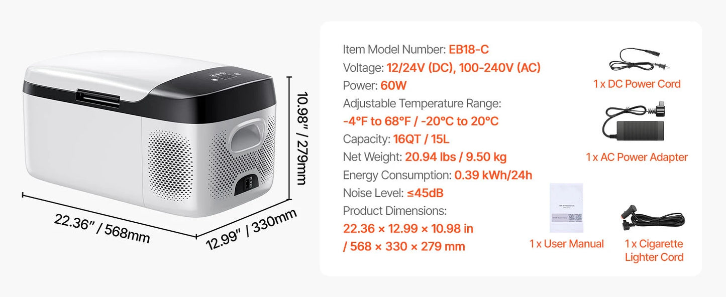 SucceBuy Portable Car Refrigerator Freezer Compressor Cooler For Camping