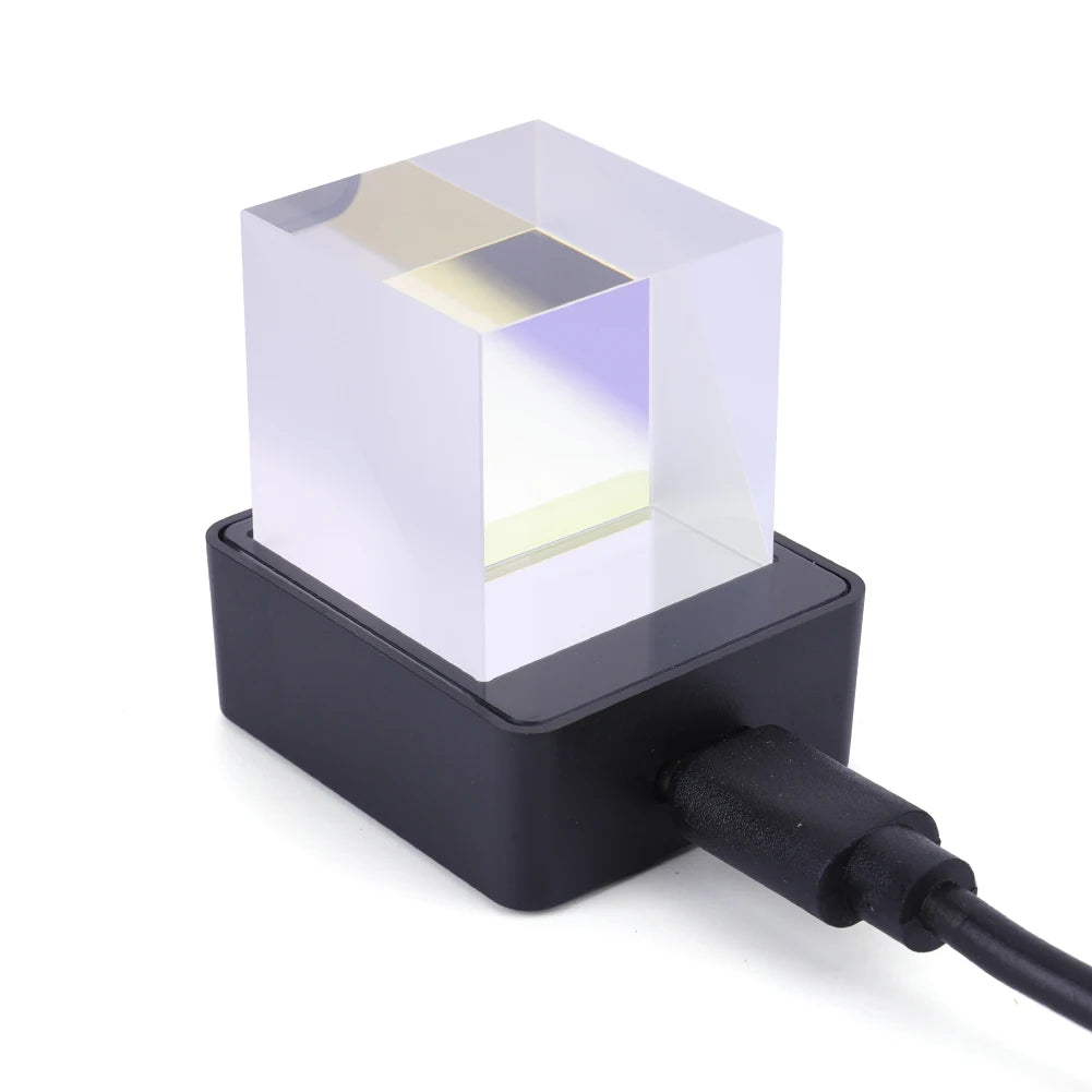 Alloet Crystal Cube Holographic Photo Display Weather Desk Clock