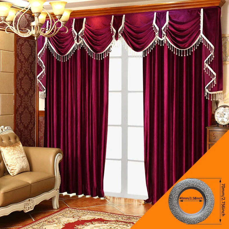 2Pc Flannelette Thickened Blackout Curtain For Living Room