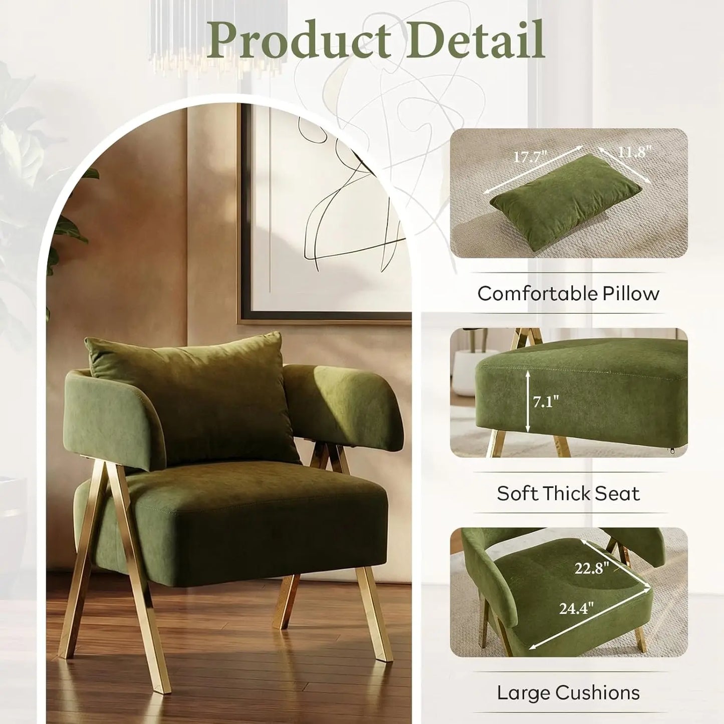 Modern Velvet Barrel Accent Chairs For Living Room And Bedroom