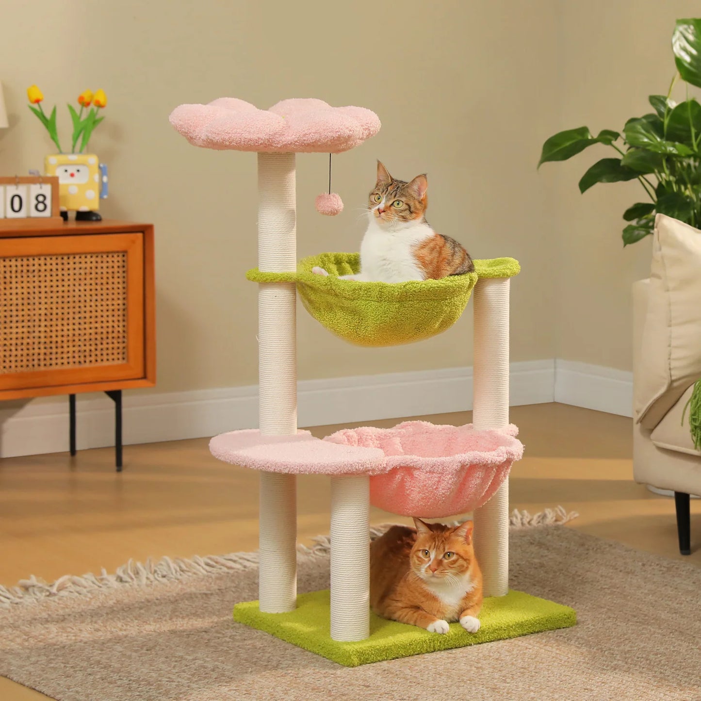PAWZ Road Flower Cat Tree With Hammocks For Indoor Cats