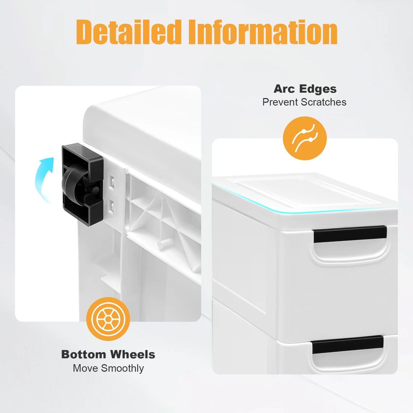 Large Capacity Storage Cabinet with 5 Compartmentalized Design Drawers, Organized Storage Cabinet , Flexible Movement