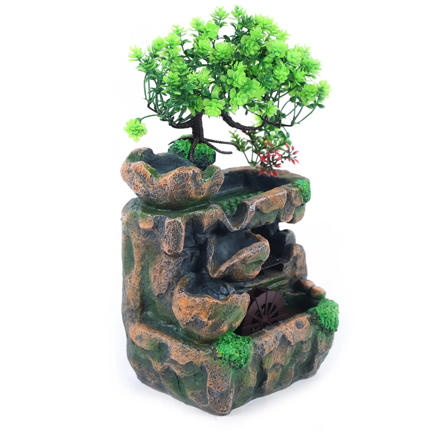 Indoor Fountain Waterfall Decor With LED Lighting For Zen Meditation