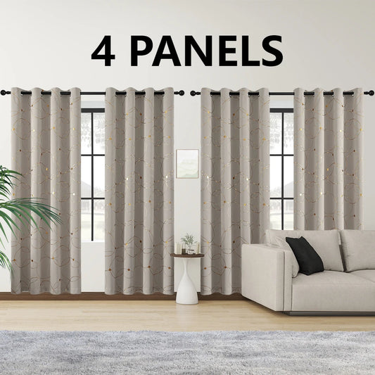 Blackout Curtains Grommet Thermal Insulated 4 Piece Set