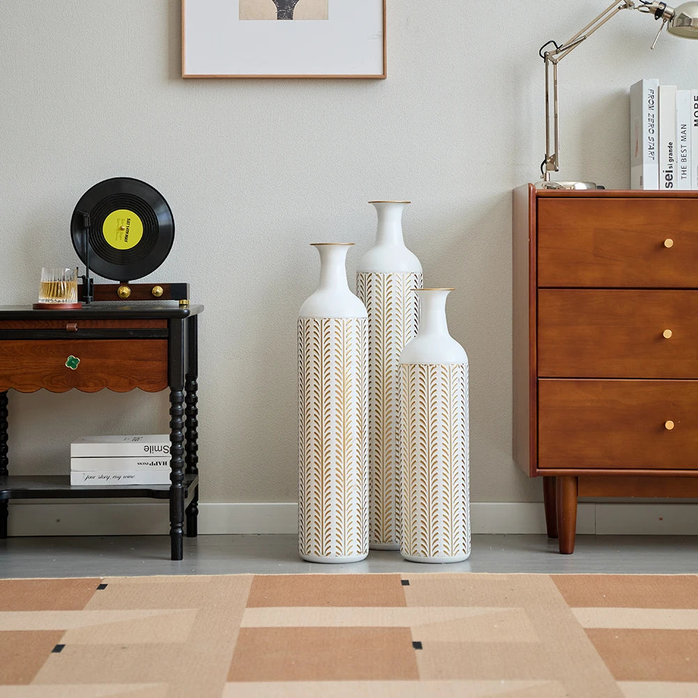 Twister.CK Floor Metal Vase Set Modern Home Decor Collection