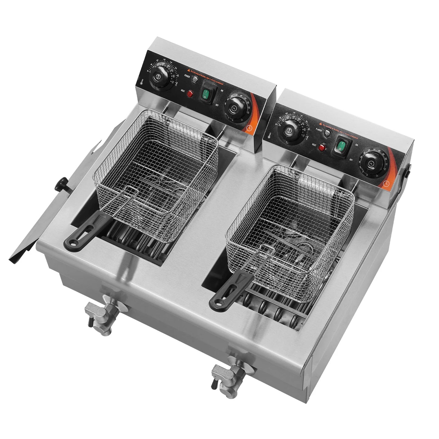 SucceBuy Dual Tank Commercial Countertop Deep Fryer