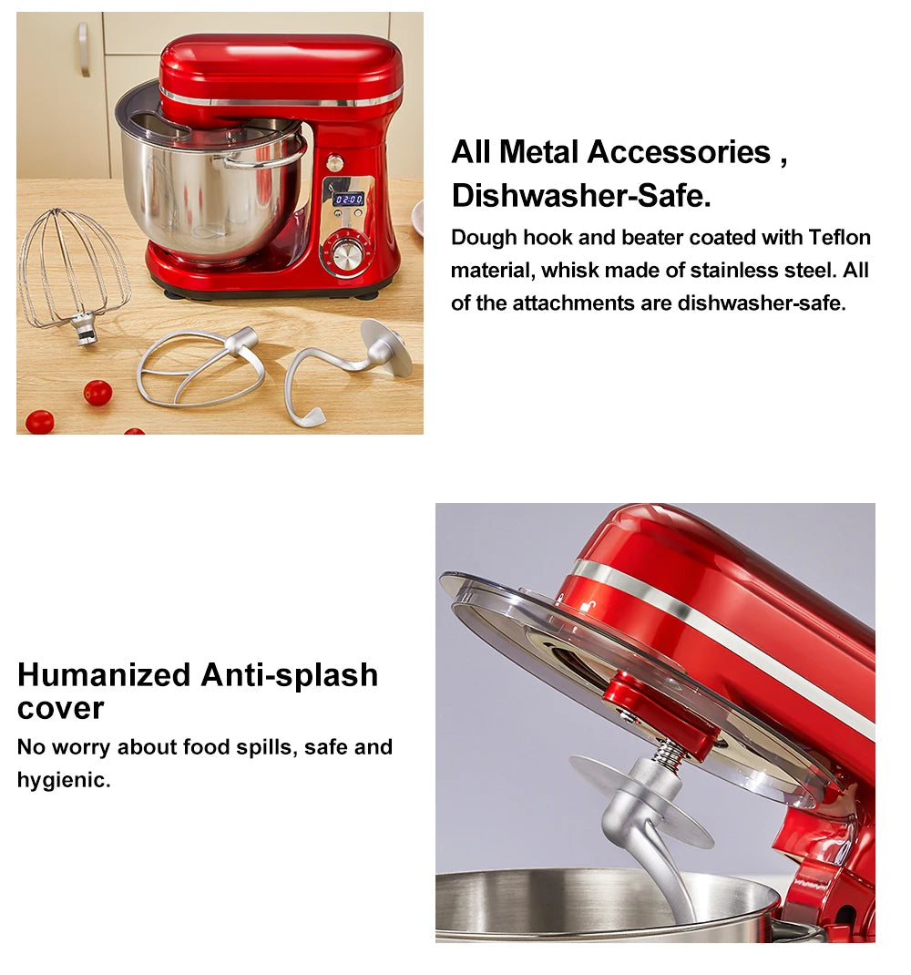 Biolomix BM601 Stand Mixer With 1200W Motor And 6 Speed