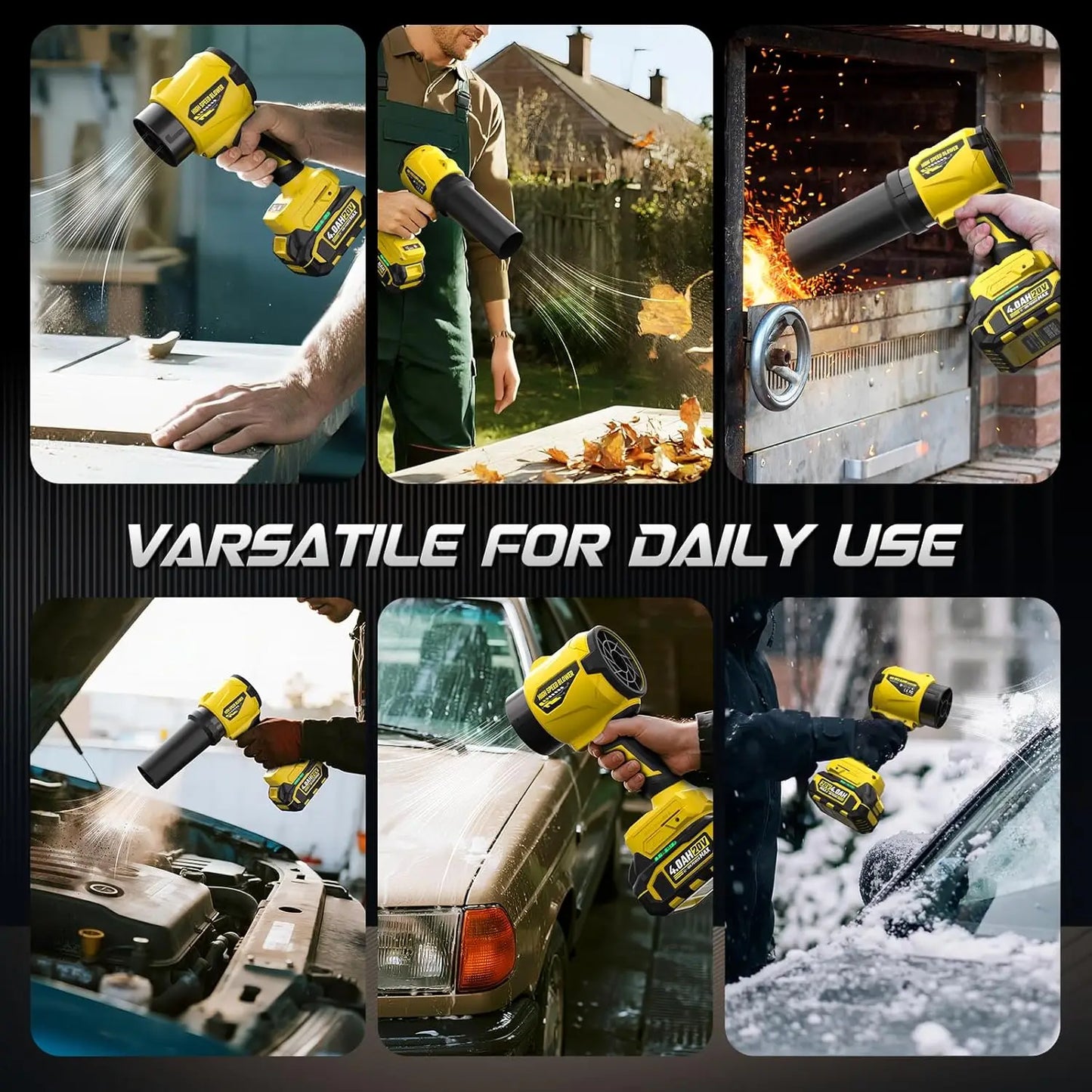20V Cordless Leaf Blower With 2 Batteries 980K RPM Lightweight