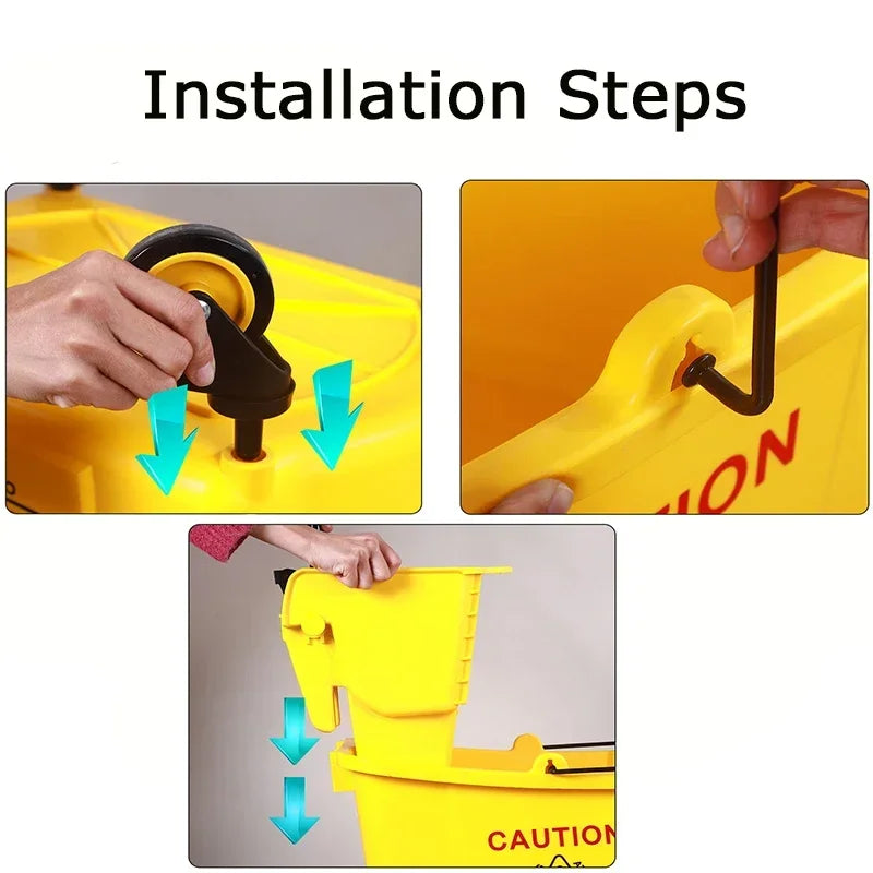 Sanitary Cleaning Kit Mop Bucket Cart With Industrial Cleaning Mop