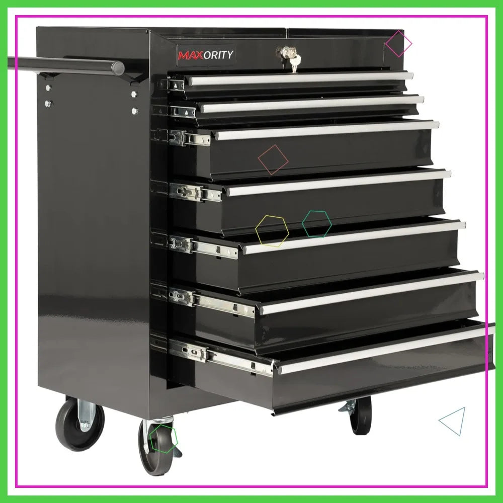 Heavy-Duty 7-Drawer Rolling Tool Chest Cabinet With Lock Mobile Cart