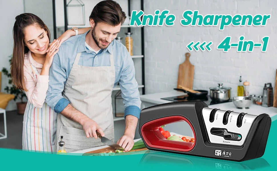 TAIDEA Four-in-One Kitchen Sharpener for Serrated Knives and Scissors