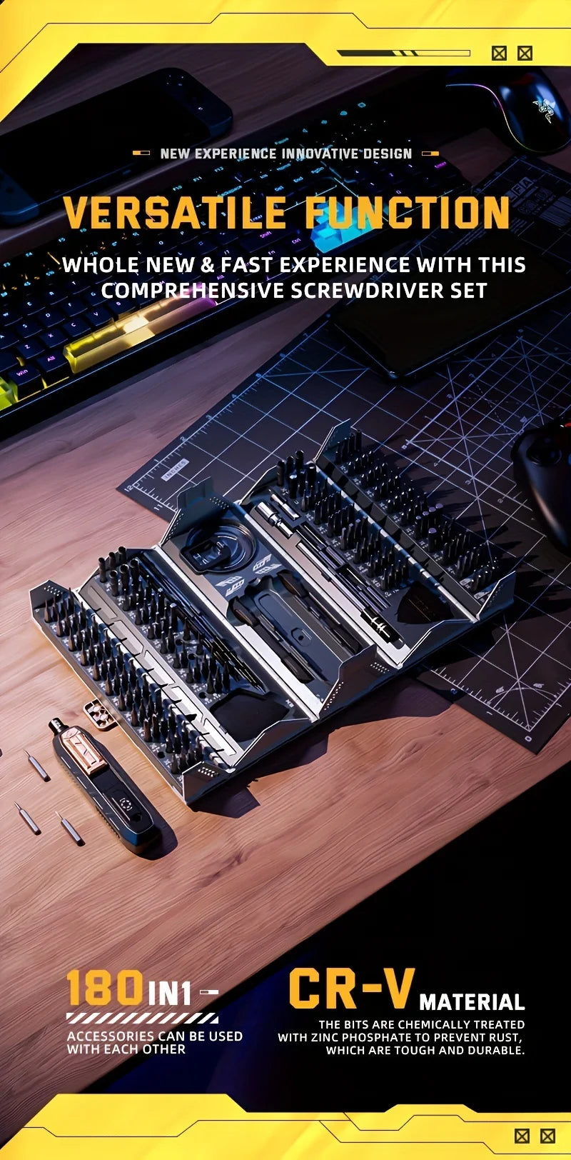 JAKEMY 180in1 Magnetic Screwdriver Set For iPhone PC Glasses Repair