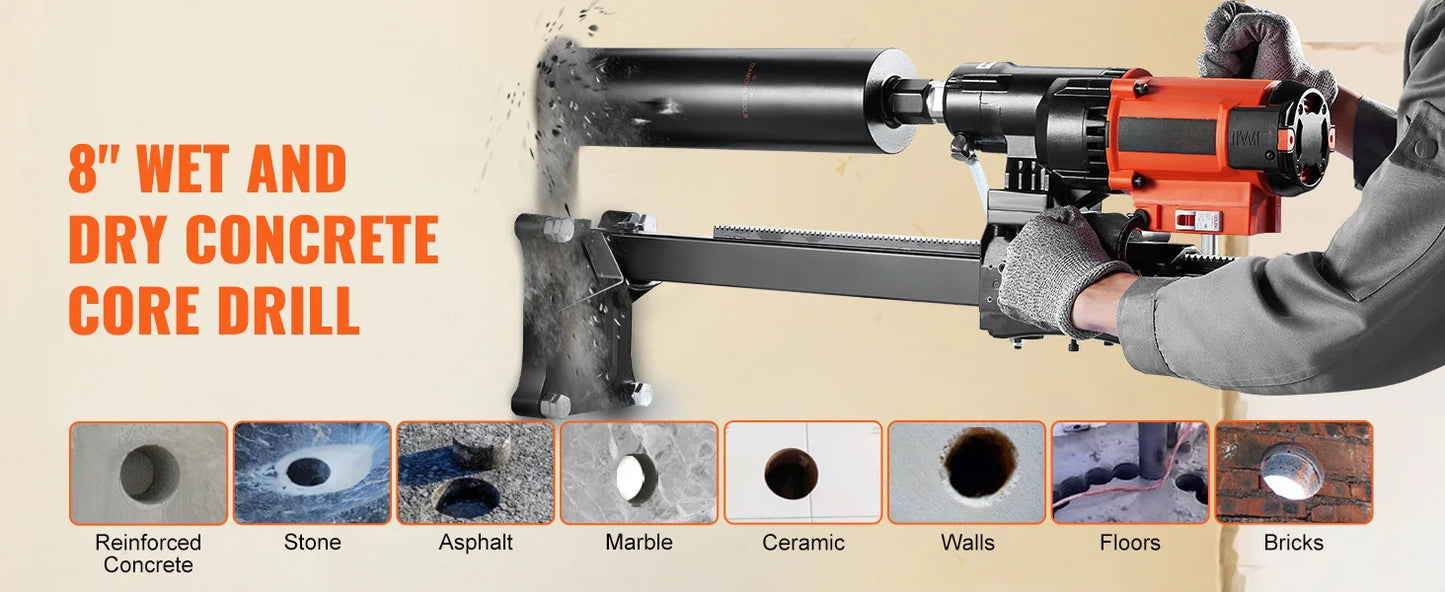 SucceBuy 3200W Wet Dry Diamond Core Drill Machine Concrete Drilling