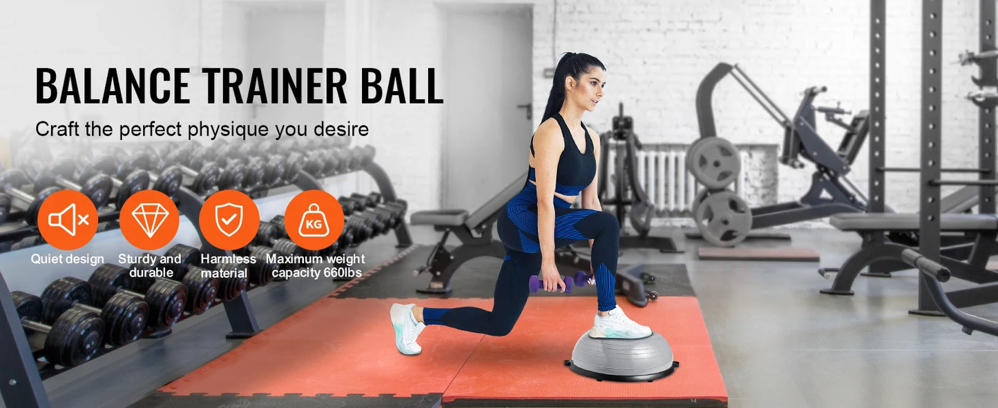 SucceBuy Half Exercise Ball Trainer With Resistance Bands