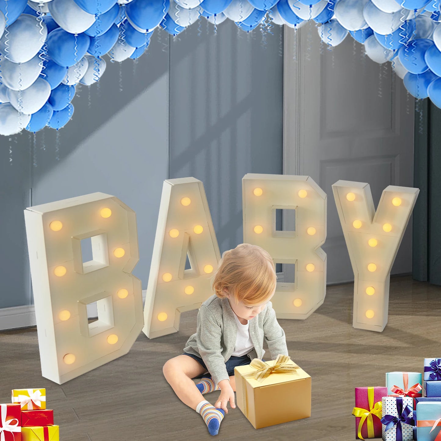 Light Up Letter Lights LED Alphabet Decor For Baby Parties