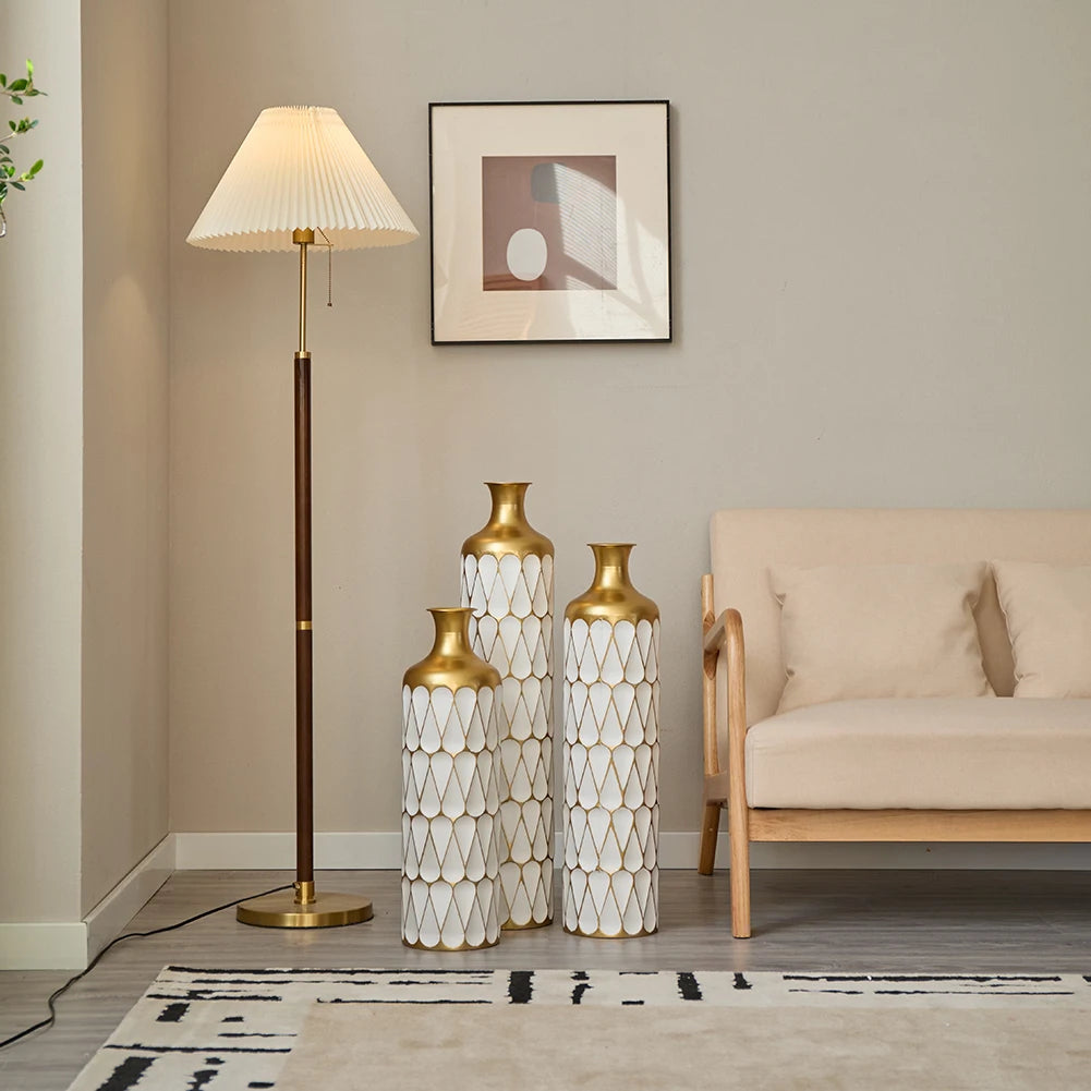 TWISTER.CK Floor Metal Vase Set Modern Drop Shaped Standing Vases
