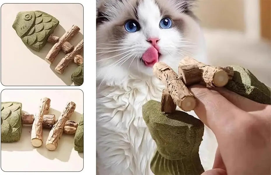 Durable Cat Chew Toy Fishbone Bite-Resistant Plastic