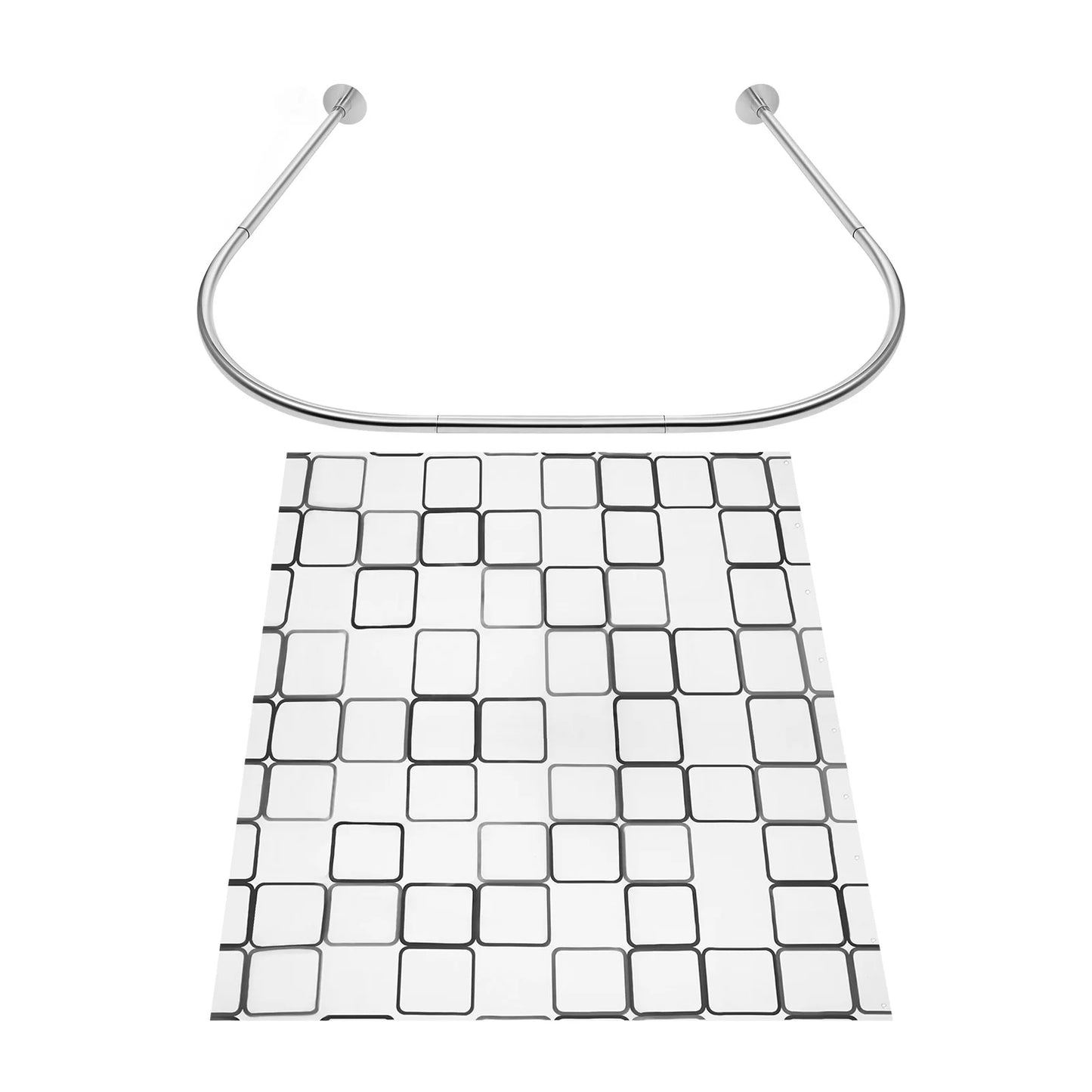 No Drilling L Shape Shower Curtain Rod Curtain Stainless Steel