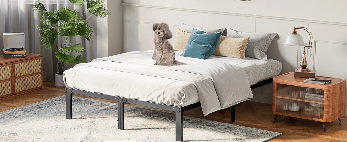 JHK Steel Bed Frame With Slat Support