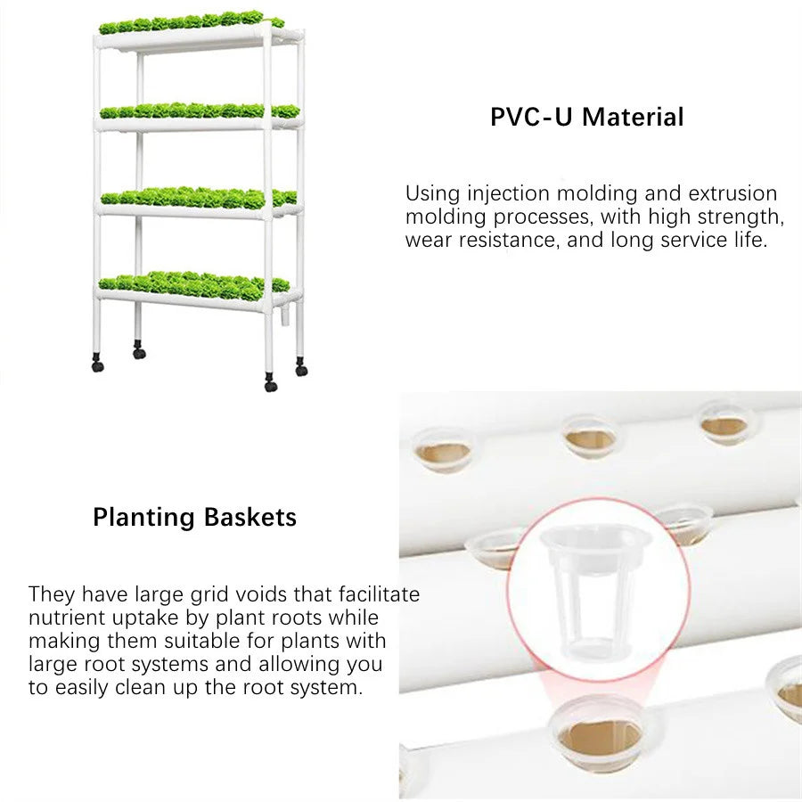 4 Tier Hydroponic Grow Kit With 108 Plant Sites