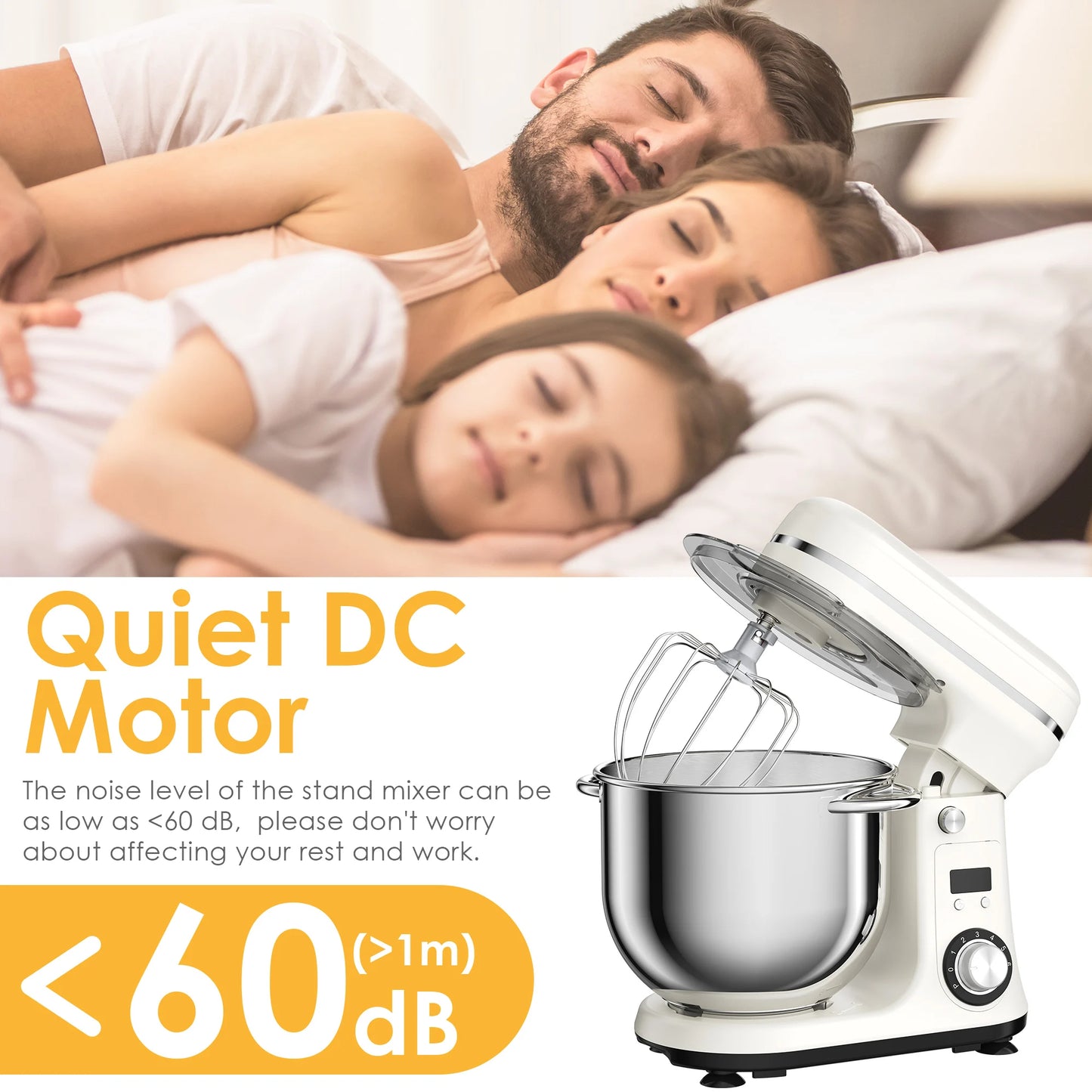 Biolomix BM601 Stand Mixer With 1200W Motor And 6 Speed