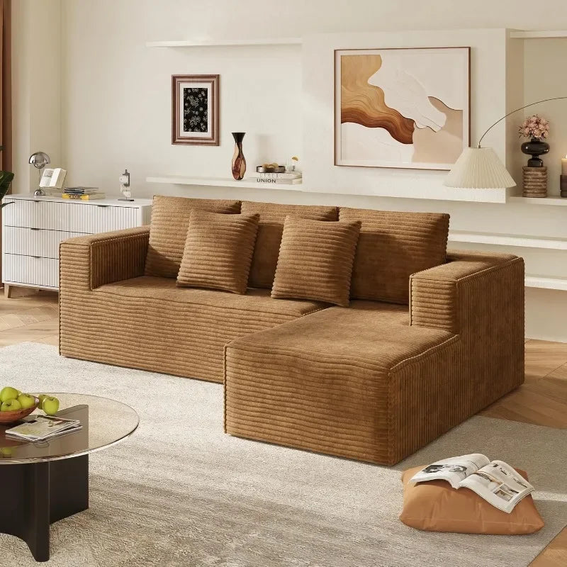 WLIVE U Shaped Sectional Sofa With Storage Chaise And Pillows