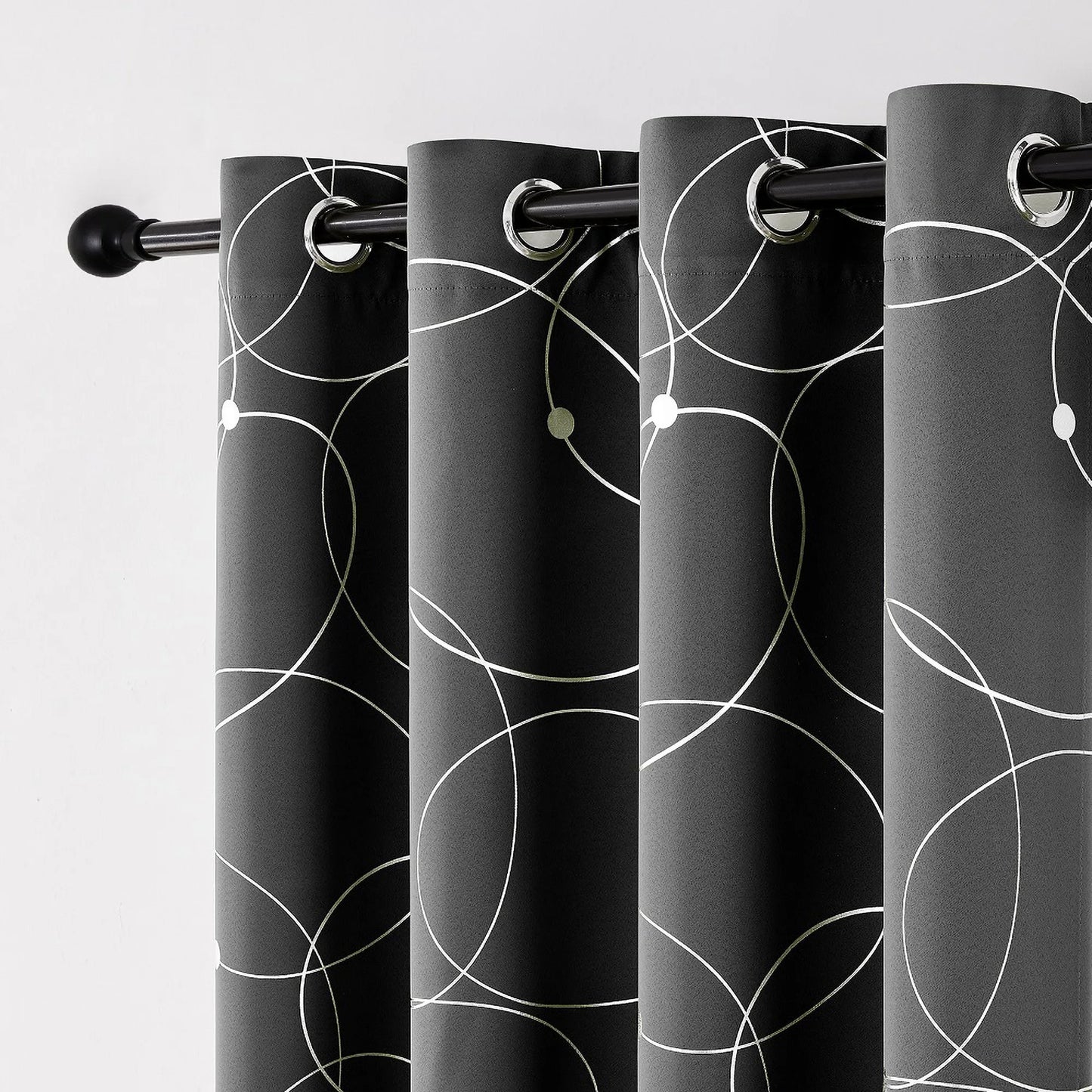 4 Piece Blackout Grommet Curtains Thermal Insulated Room Darkening