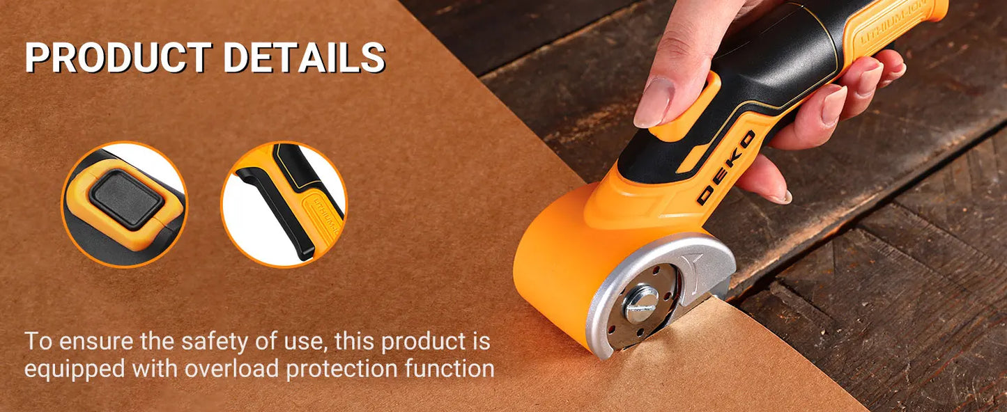 DEKOPRO Electric Sewing Scissors 3.7V Multifunctional Cardboard Cutter