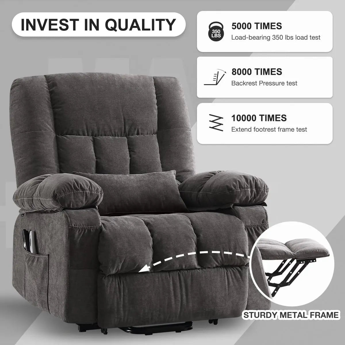 Guangbai Power Lift Recliner Chair With Vibration Massage And Heating