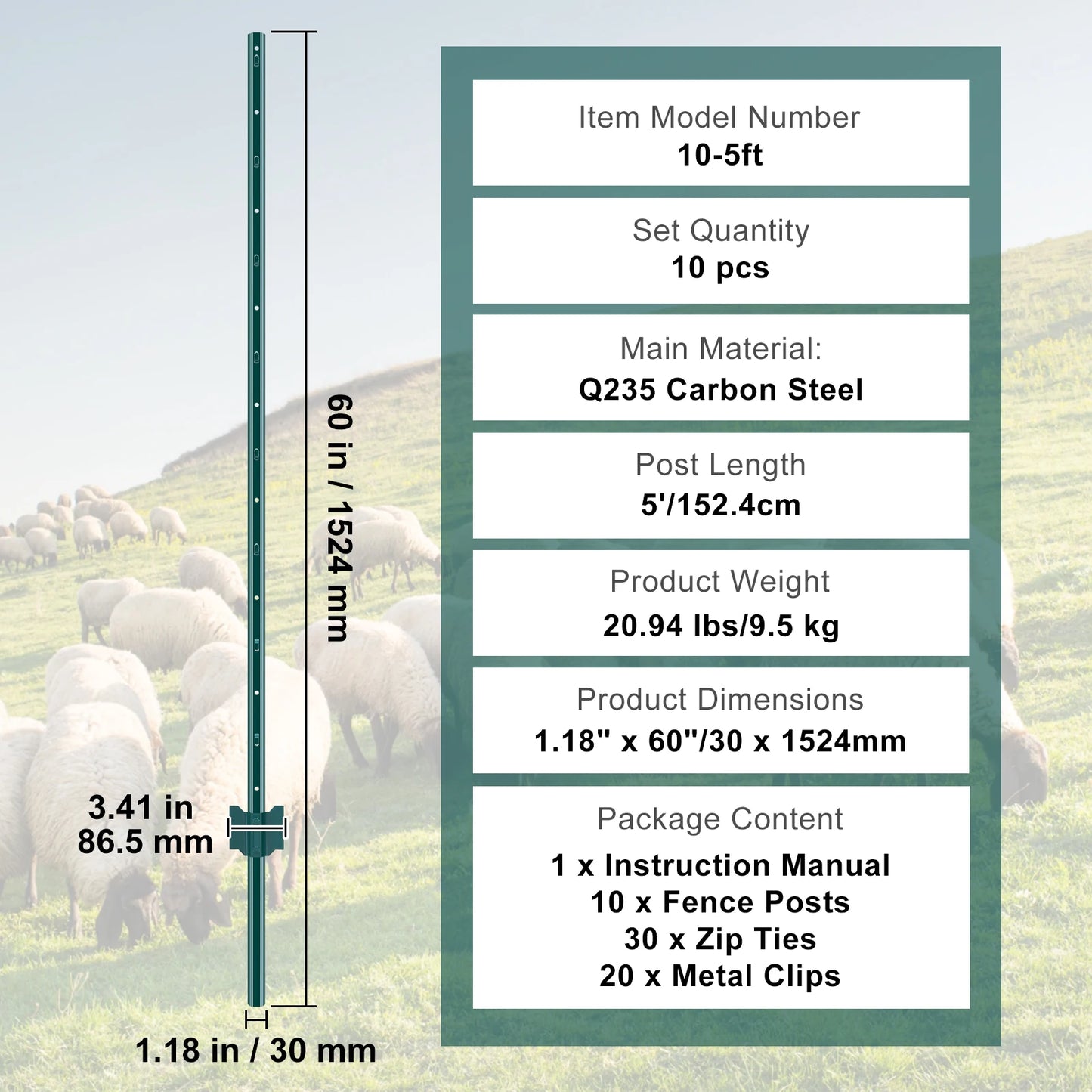 SucceBuy Fence Post T Post Heavy Duty Steel Stakes