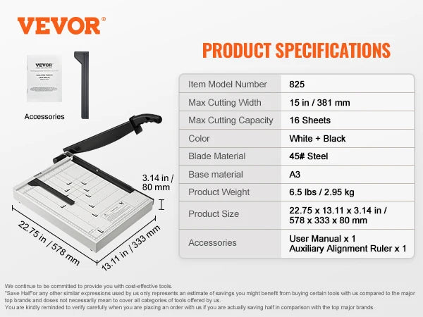 SucceBuy Paper Cutter Guillotine Trimmer 16 And 20 Sheets