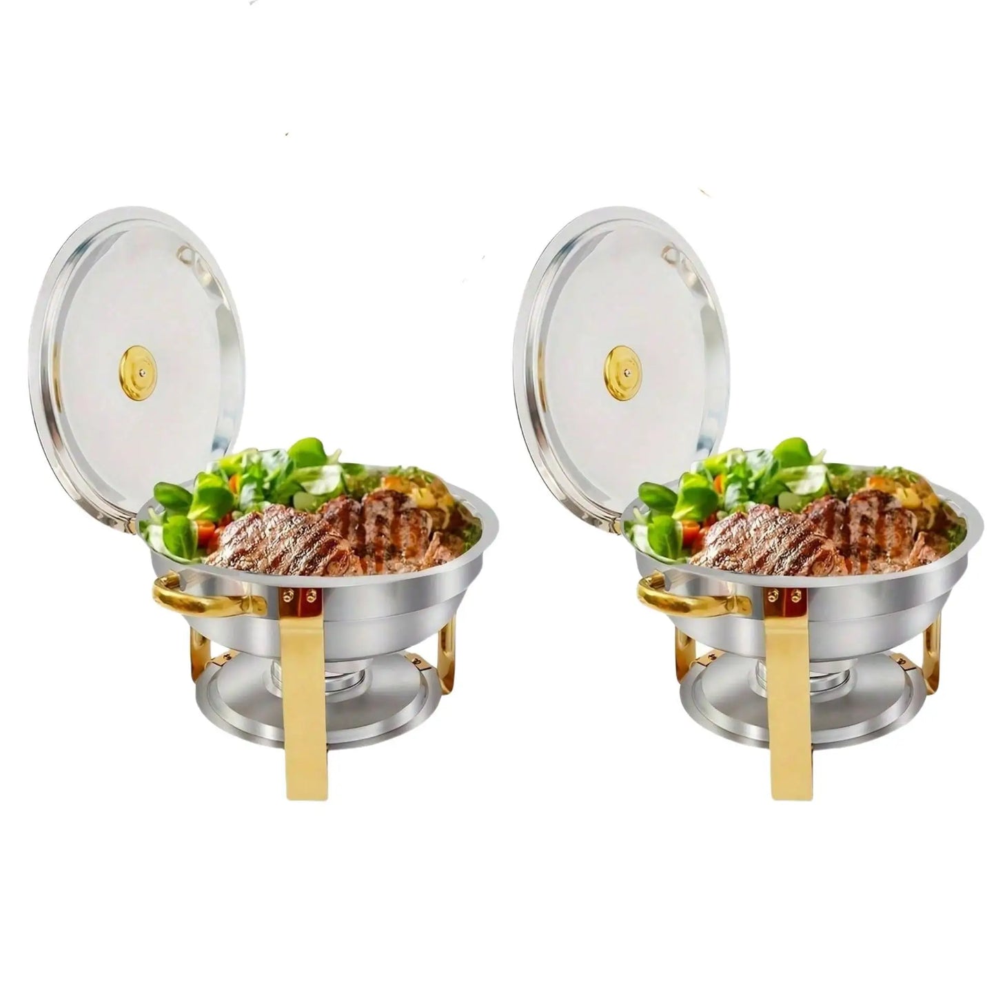 Stainless Steel Round Baking Tray Set for Buffets