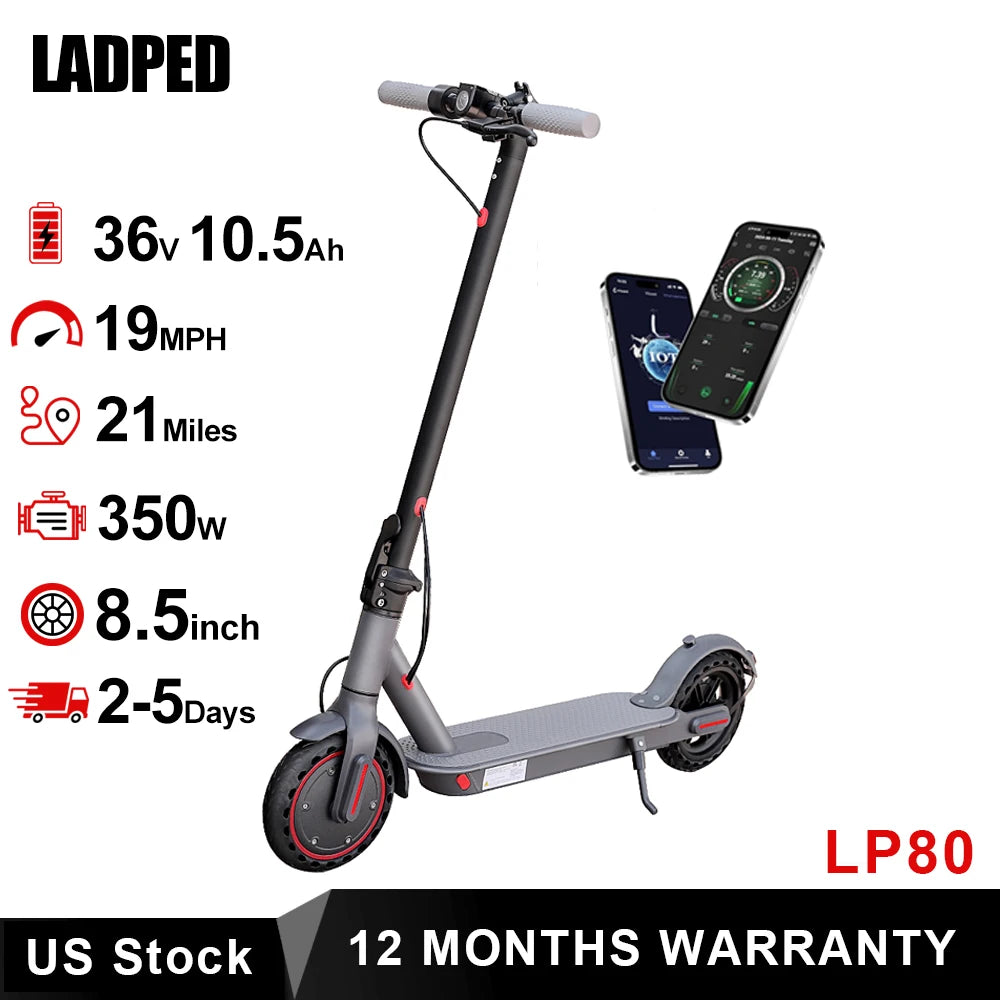 Ladped Electric Scooter 350W 19mph With Smart App Control