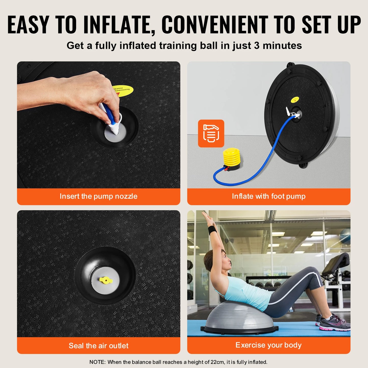 SucceBuy Half Exercise Ball Trainer With Resistance Bands