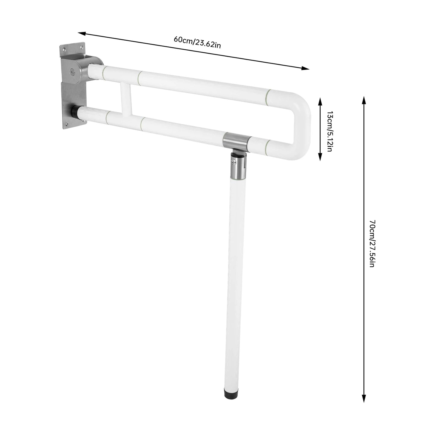 Toilet Grab Bar Non-Slip Foldable Drop-Down Rail Assist