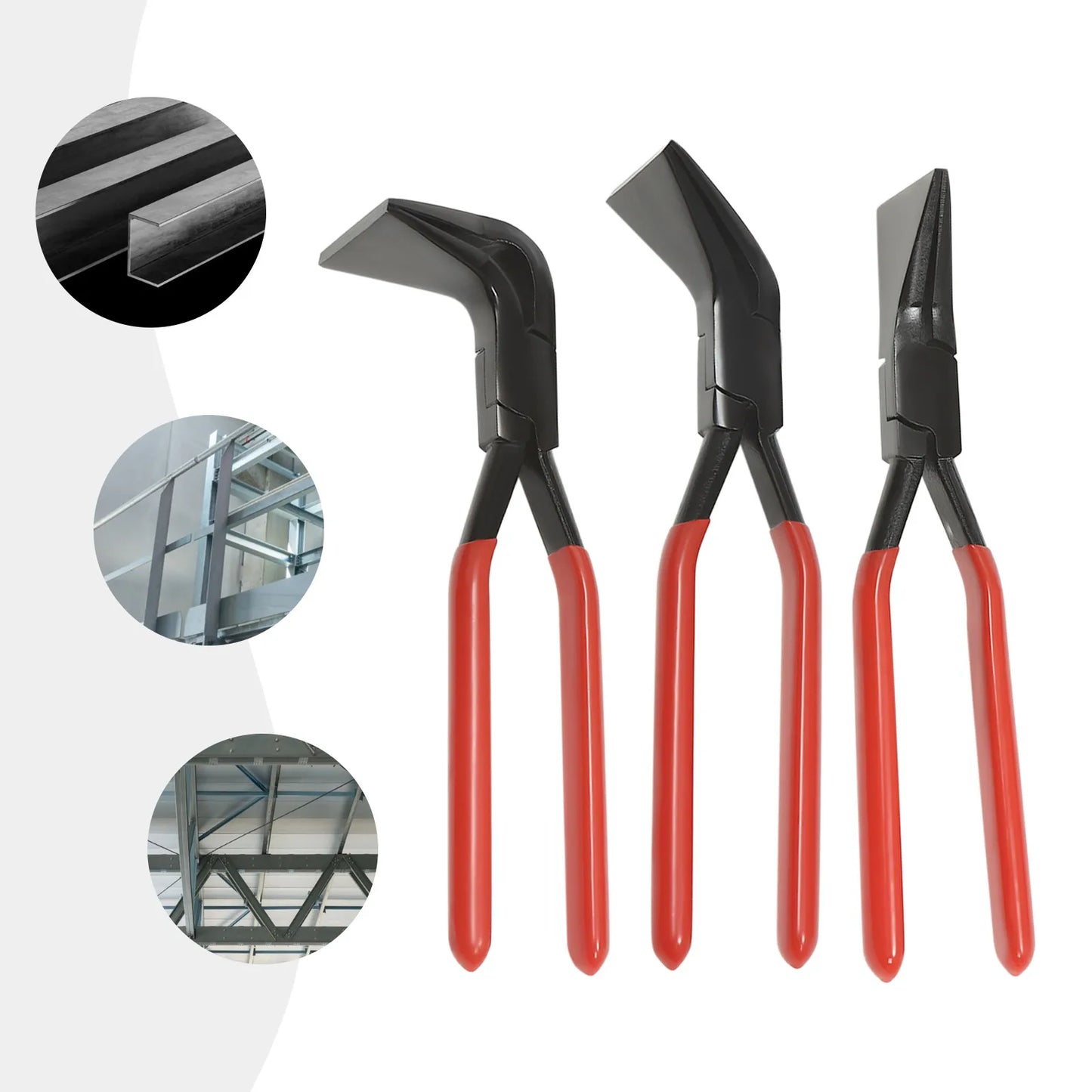 3 Piece Metal Bending Pliers Set Straight 45 90 Degrees For DIY