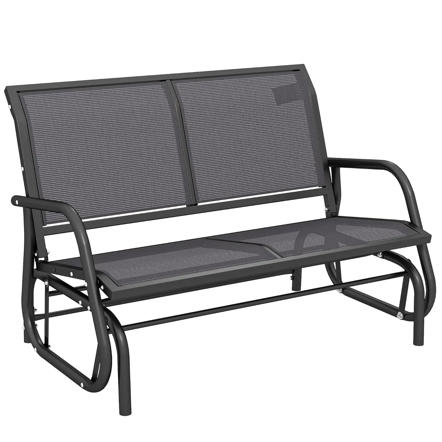 Outdoor Glider Bench For Patio With Powder Coated Steel Frame