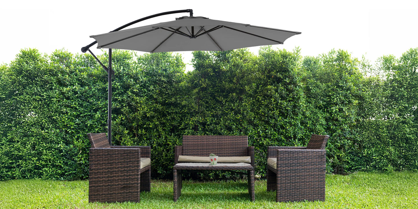 JHK Outdoor Cantilever Patio Umbrella Easy Tilt UV Protection