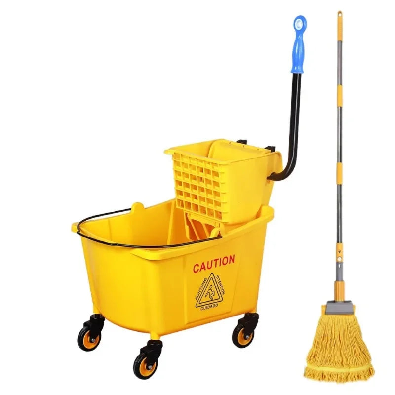Sanitary Cleaning Kit Mop Bucket Cart With Industrial Cleaning Mop