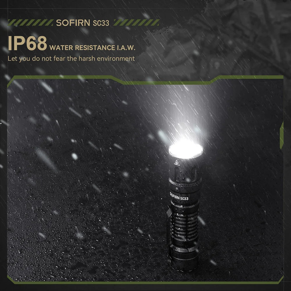 Sofirn SC33 XHP70.3 HI LED Flashlight 5200lm USB C Rechargeable