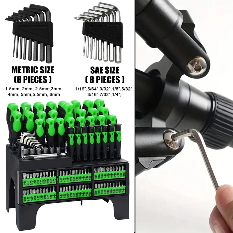 100 Piece Insulated Magnetic Screwdriver Set With Plastic Holder