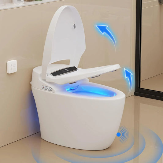 Smart One Piece Tankless Toilet With Heated Seat Night Light