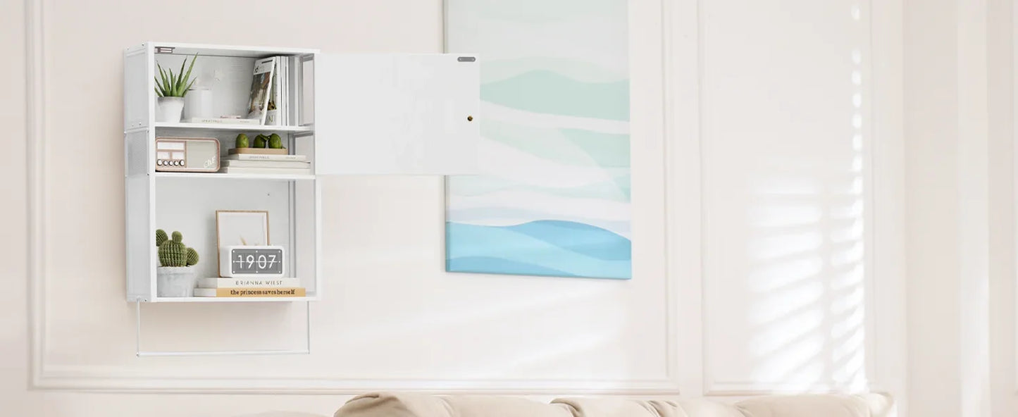 Over Toilet Bathroom Cabinet With Towel Bar And Shelves