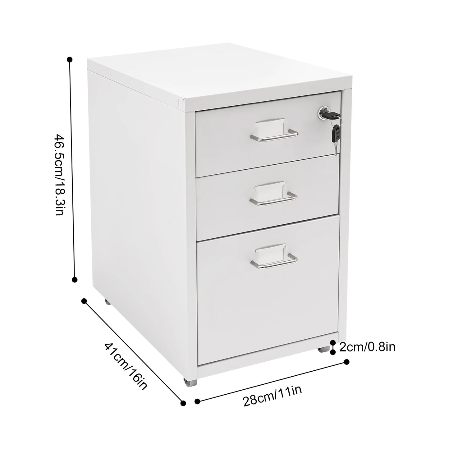 Metal Vertical File Cabinet With Lock For Office Or Study