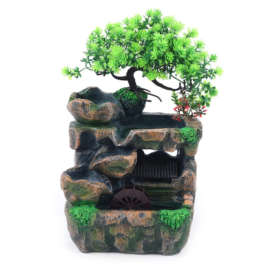 Indoor Fountain Waterfall Decor With LED Lighting For Zen Meditation
