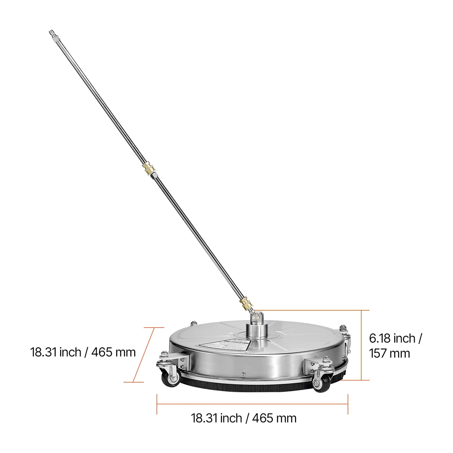 VEVOR Pressure Washer Surface Cleaner Stainless Steel With 4 Wheels