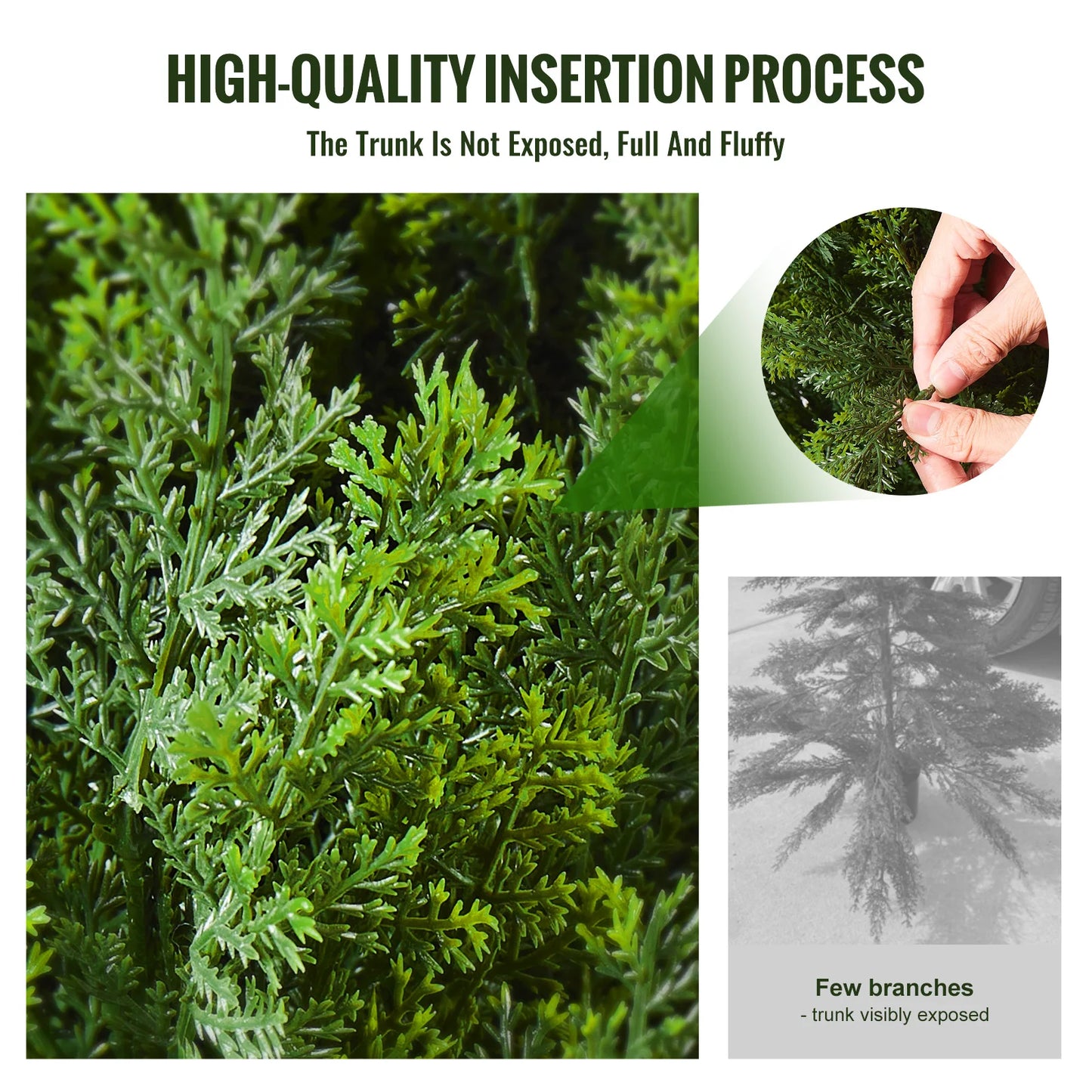 SucceBuy Artificial Cedar Topiary Tree For Outdoor Decor